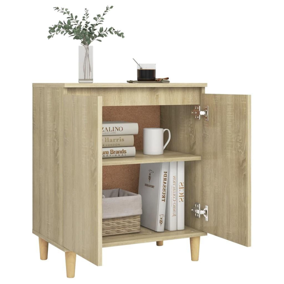 VIDAXL Buffet avec pieds en bois Chene sonoma Bois d'ingenierie