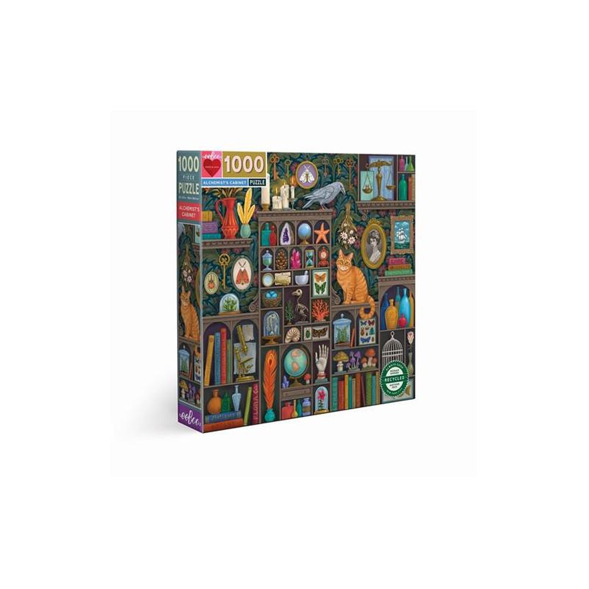 Eeboo Puzzle 1000 pièces – Cabinet of Alchemy – Univers mystique et alchimie – Illustration artistique – Adulte – Eeboo