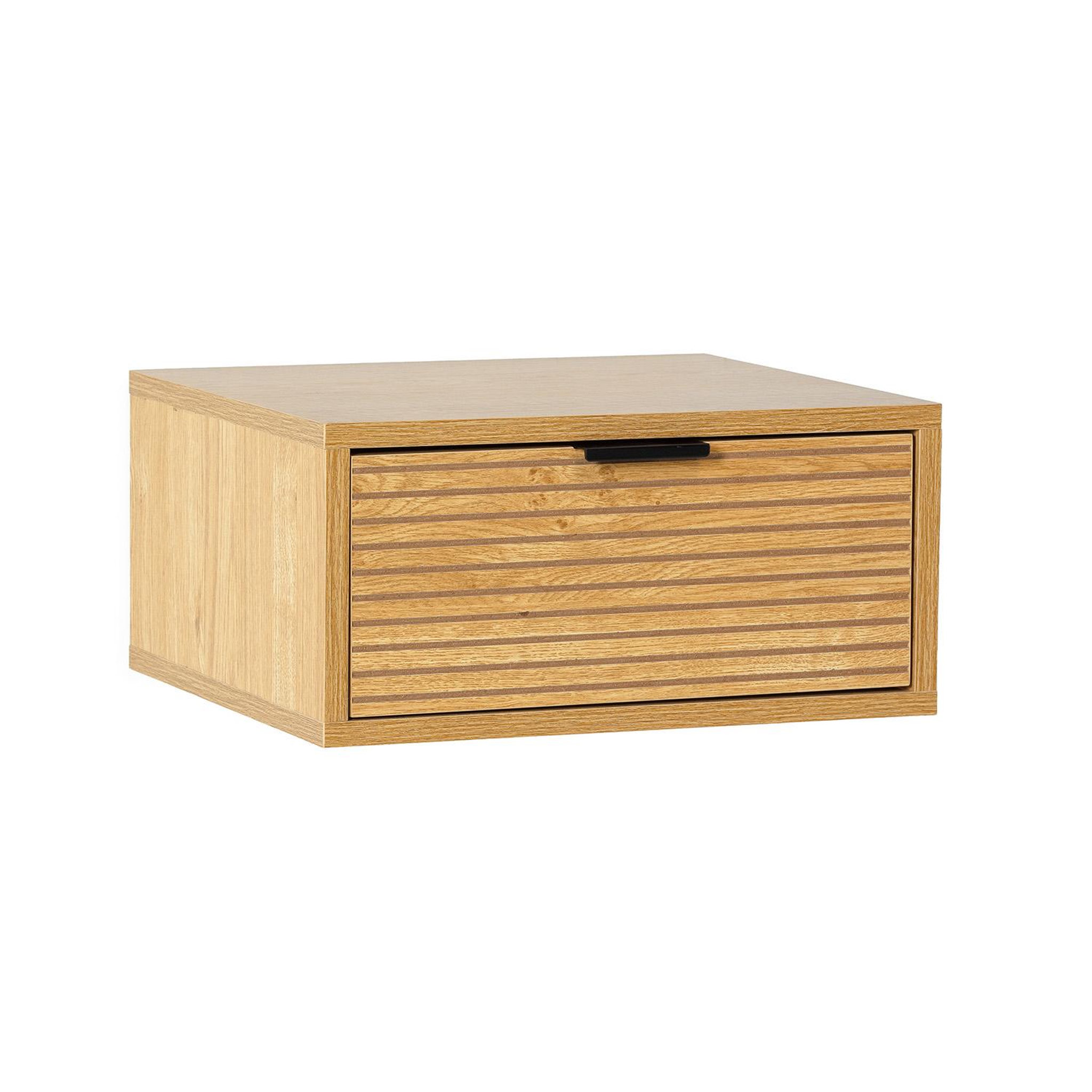 VS VENTA-STOCK Table de chevet flottante Mónica 1 tiroir effet Chêne