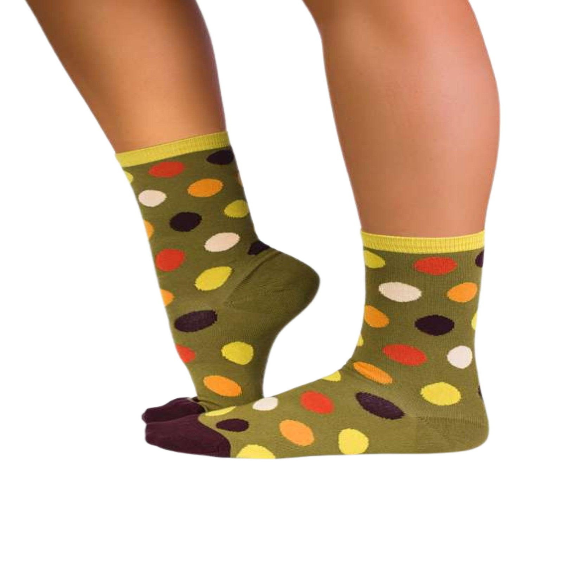 Voir la diapositive 4 : PIRIN HILL Chaussettes en bambou à pois - kaki