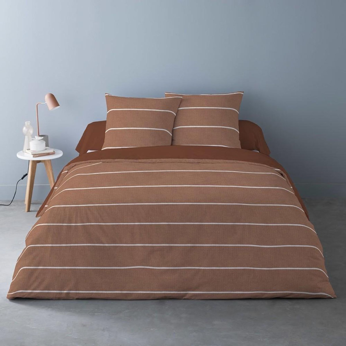 Dourev Housse de couette 260x240 + 2 taies flanelle 100% coton