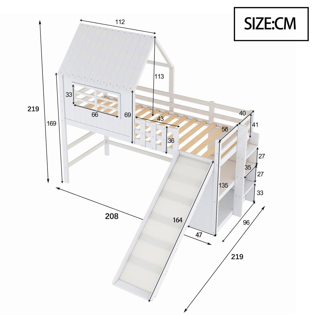 MERAX Lit mezzanine enfant