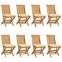 Voir la diapositive 1 : VIDAXL Chaises de jardin et coussins blanc creme lot de 8 Teck massif