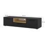 Voir la diapositive 5 : BEST MOBILIER Leolio - meuble tv - noir et effet bois - 151 cm