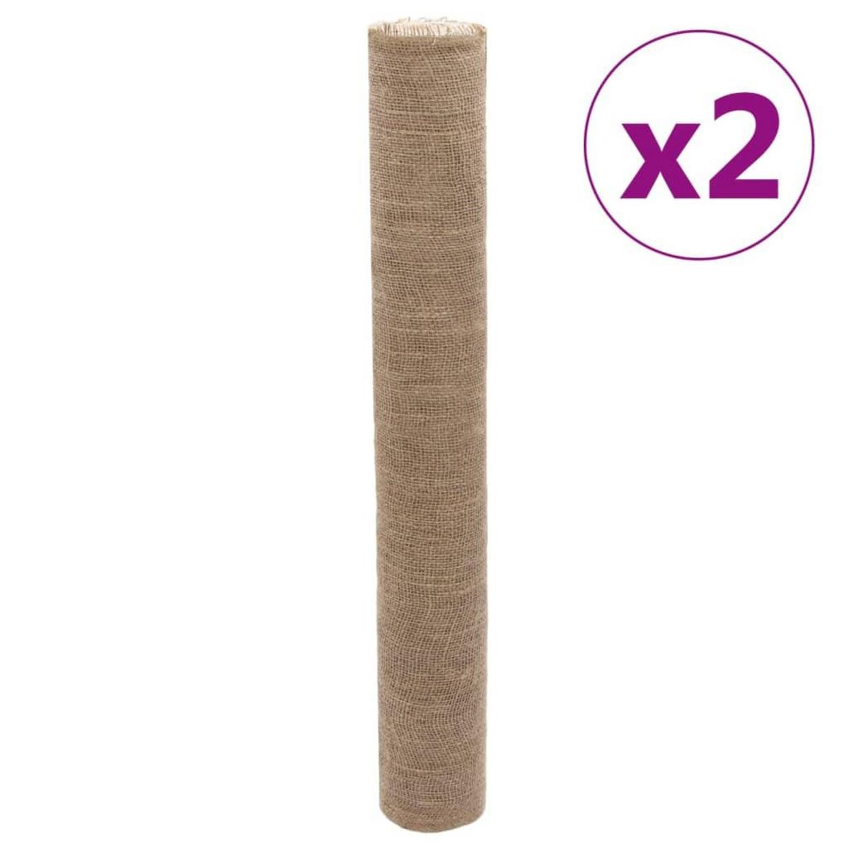 VIDAXL Rouleaux de jute 2 pcs 1x50 m 100 % jute 200 g/m²