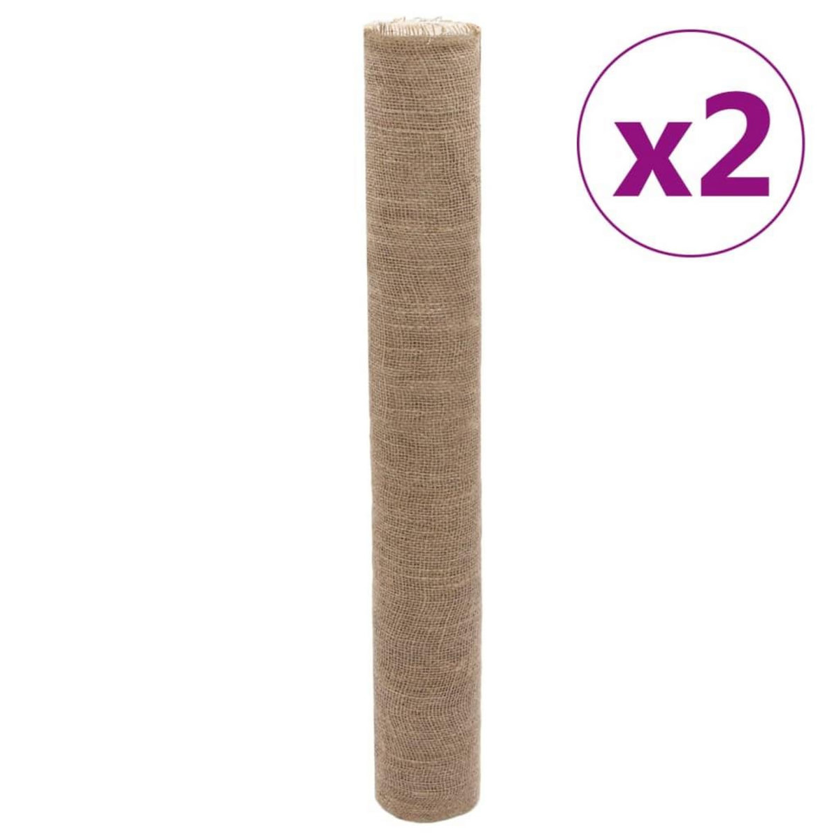 VIDAXL Rouleaux de jute 2 pcs 1x50 m 100 % jute 200 g/m²