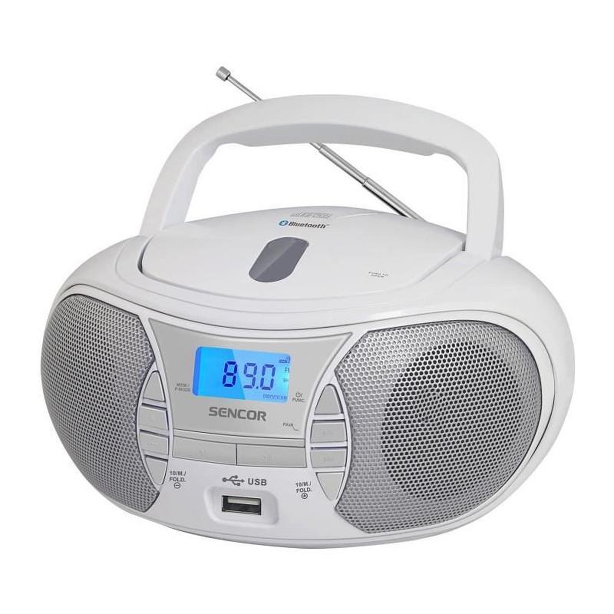 Voir la diapositive 1 : SENCO Lecteur Radio CD - SENCOR - SPT 2700 WH - 3 W - CD / Bluetooth / MP3 - Blanc