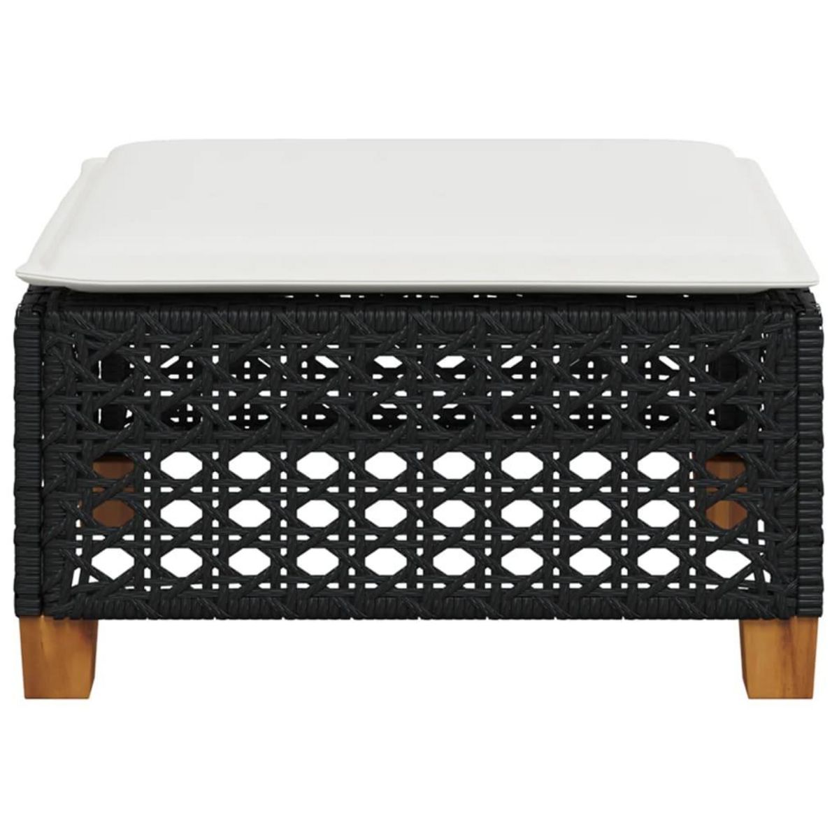 VIDAXL Tabouret de jardin et coussin noir 63,5x56x32 cm resine tressee