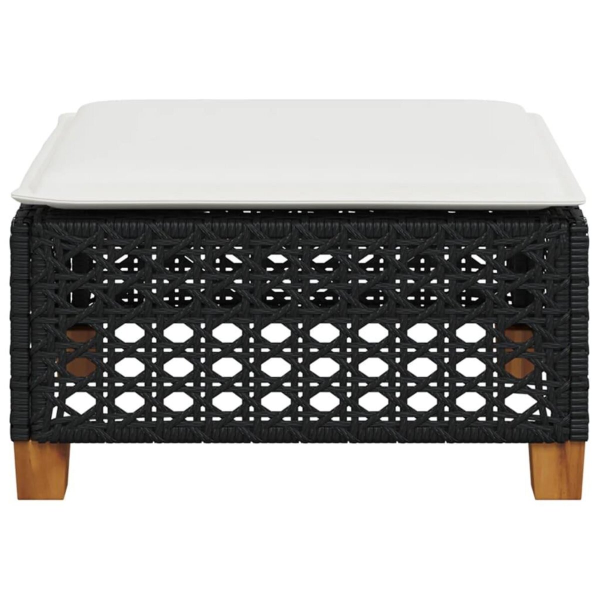 VIDAXL Tabouret de jardin et coussin noir 63,5x56x32 cm resine tressee