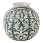 Paris Prix Vase Déco en Verre  Victoria  24cm Vert & Blanc