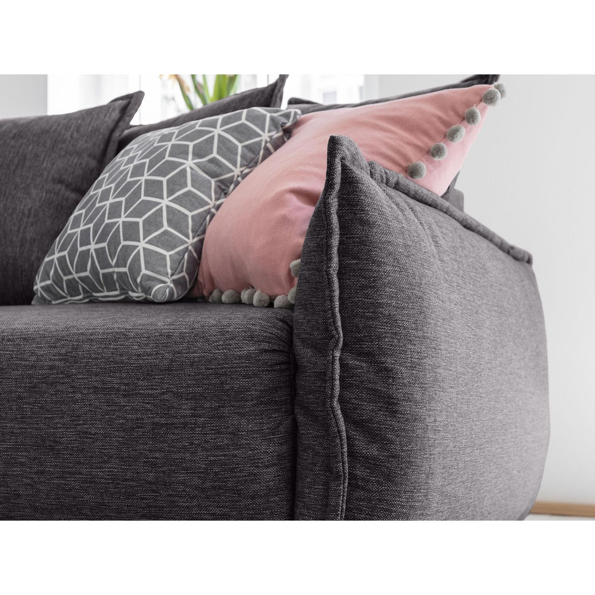 BEST MOBILIER Lena - canapé d'angle convertible - avec coffre - style scandinave - 5 places - droit