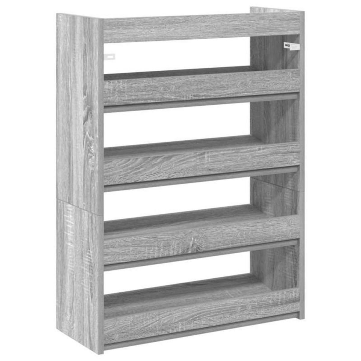 VIDAXL Etagere a chaussures sonoma gris 60x25x81 cm bois d'ingenierie