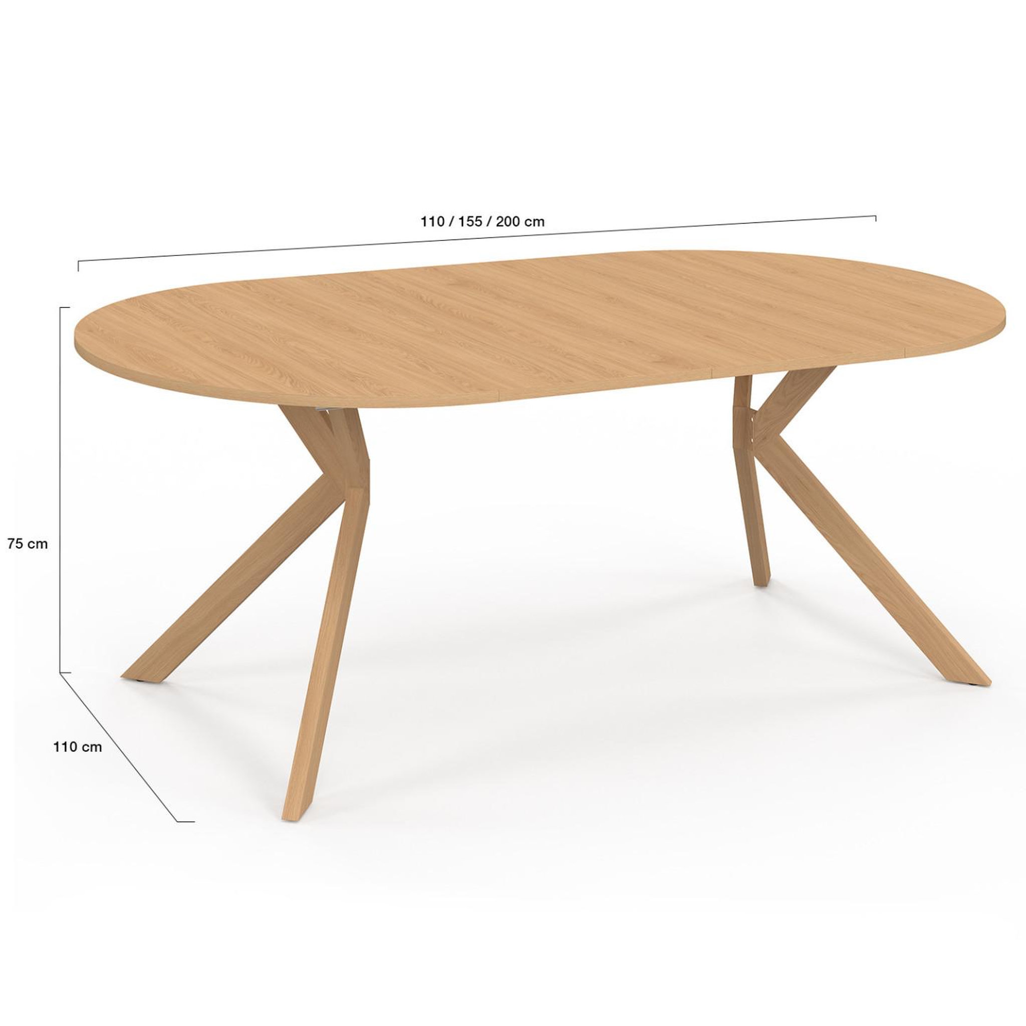 Voir la diapositive 6 : ID MARKET Table à manger extensible ronde alix 4-10 personnes pied araignée bois effet hêtre 110-200 cm