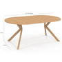 Voir la diapositive 6 : ID MARKET Table à manger extensible ronde ALIX 4-10 personnes pied araignée bois effet hêtre 110-200 cm