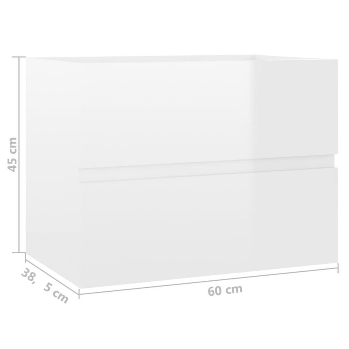 VIDAXL Armoire d'evier lavabo integre blanc brillant bois d'ingenierie