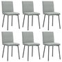 Voir la diapositive 2 : VIDAXL Chaises a manger lot de 6 gris clair velours