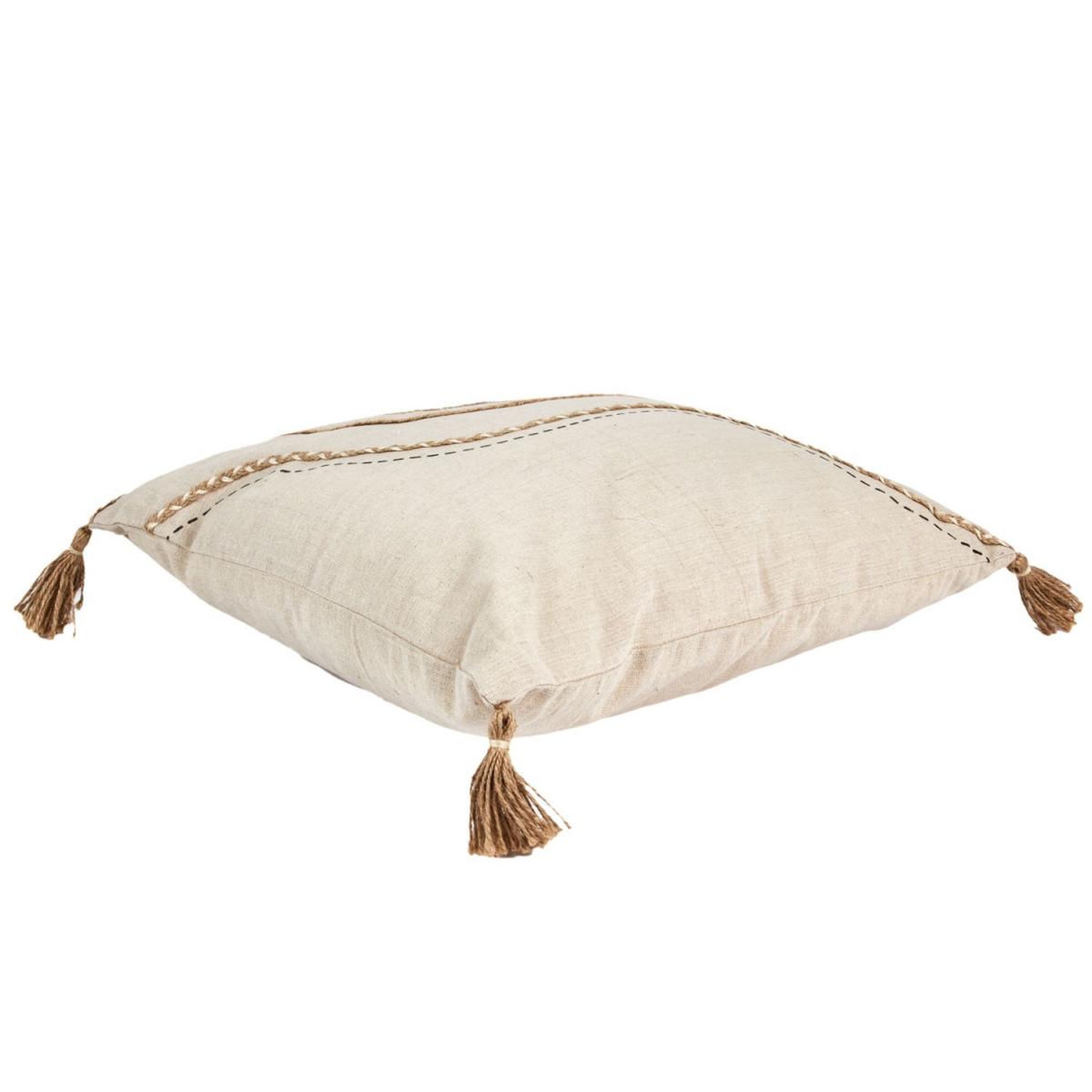 Voir la diapositive 4 : The Home Deco Factory Coussin à pompons  natural crush  40x40cm beige