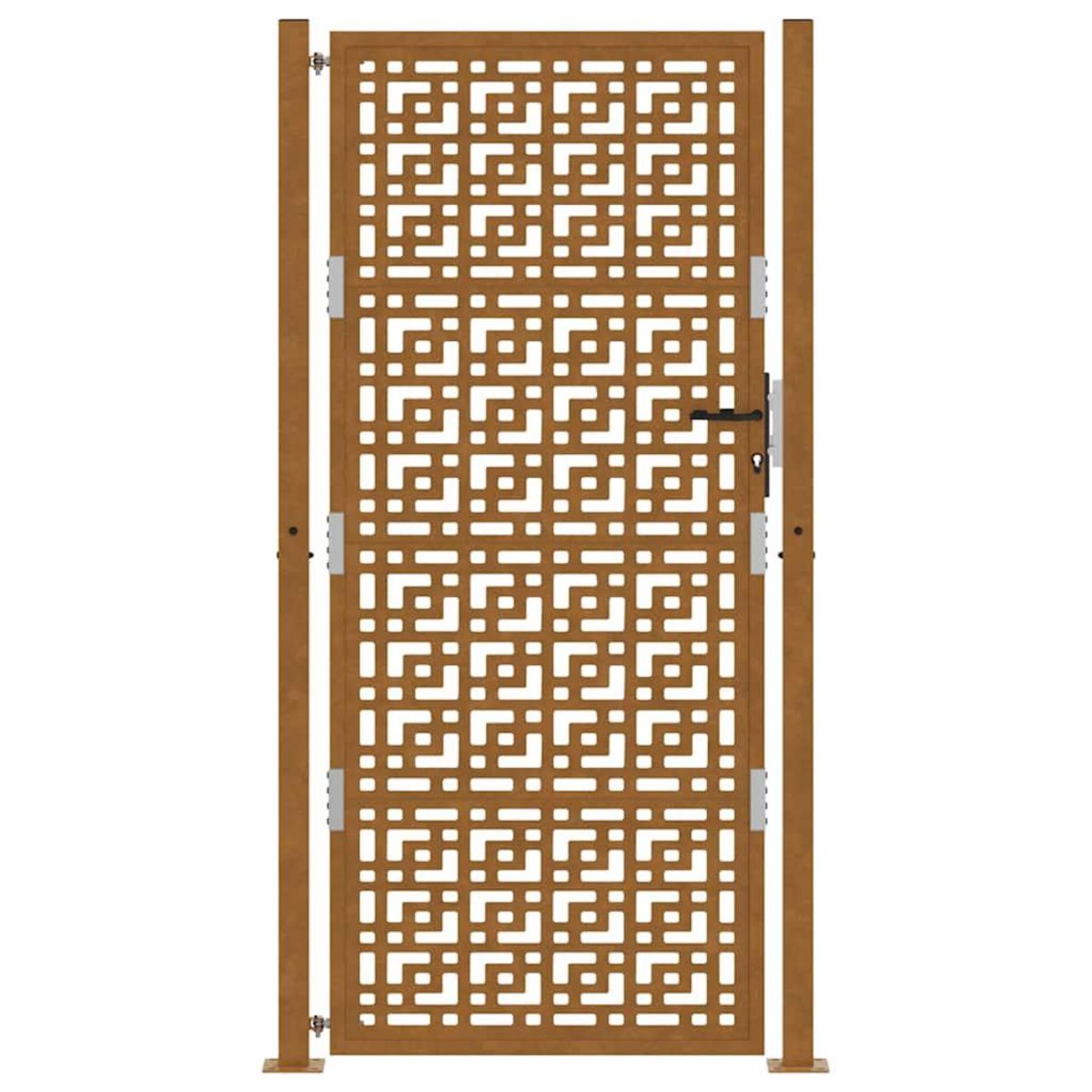 VIDAXL Porte de jardin acier resistant aux intemperies design croise