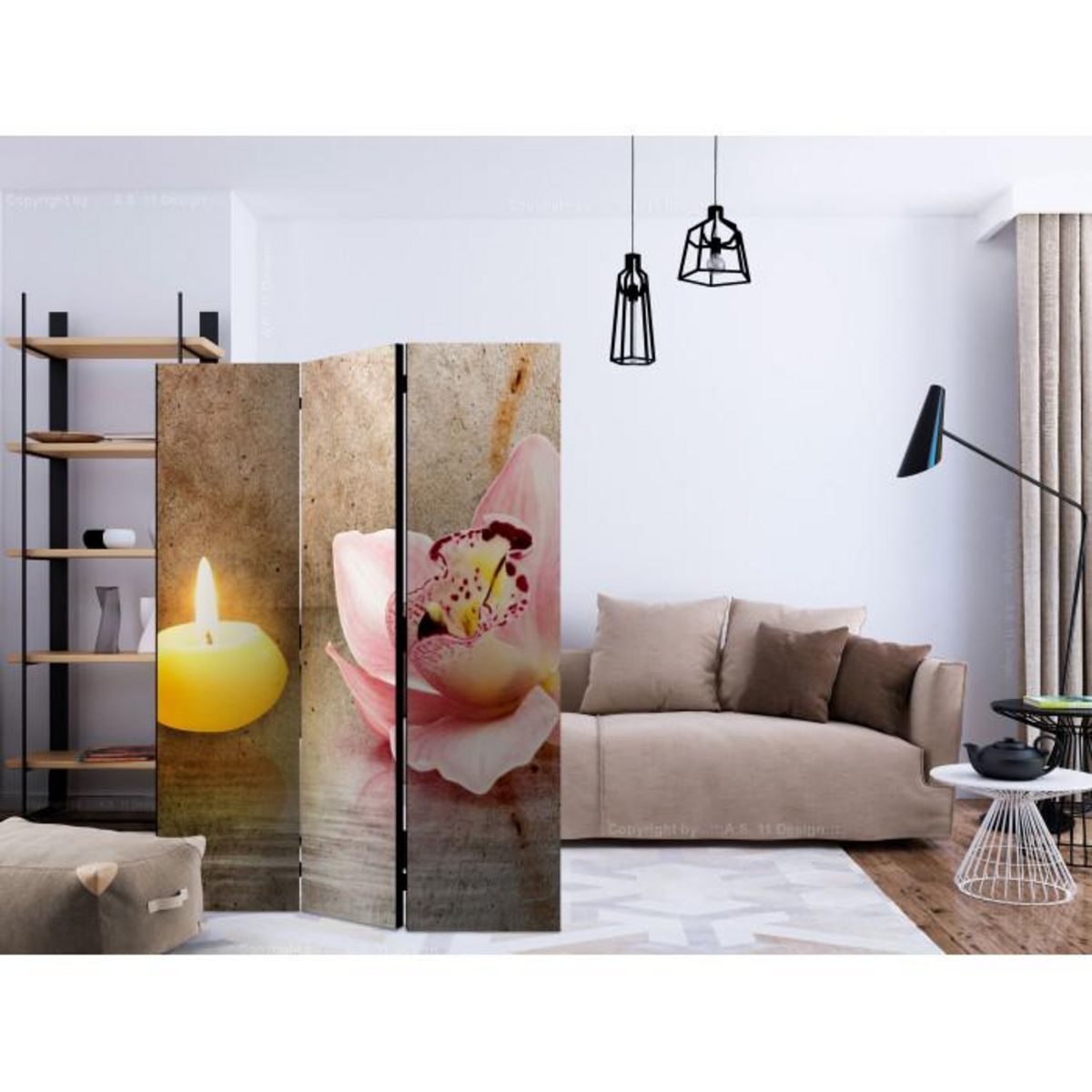 Paris Prix Paravent 3 Volets  Romantic Evening II  135x172cm