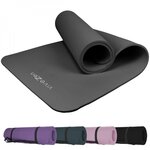 VIVEZEN Tapis de yoga, de gym, d'exercices 180 x 60 x 1 cm + sangle de transport. Coloris disponibles : Rose, Gris, Noir, Violet