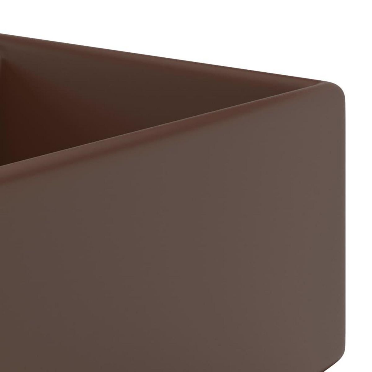 VIDAXL Lavabo carre a trop-plein Marron fonce mat 41x41 cm Ceramique