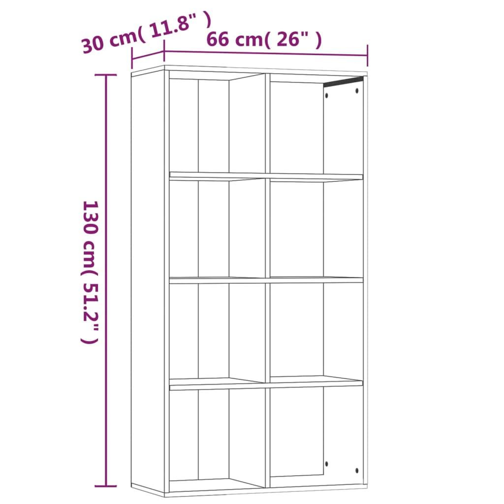 Voir la diapositive 6 : VIDAXL Bibliotheque/Buffet Chene fume 66x30x130 cm Bois d'ingenierie