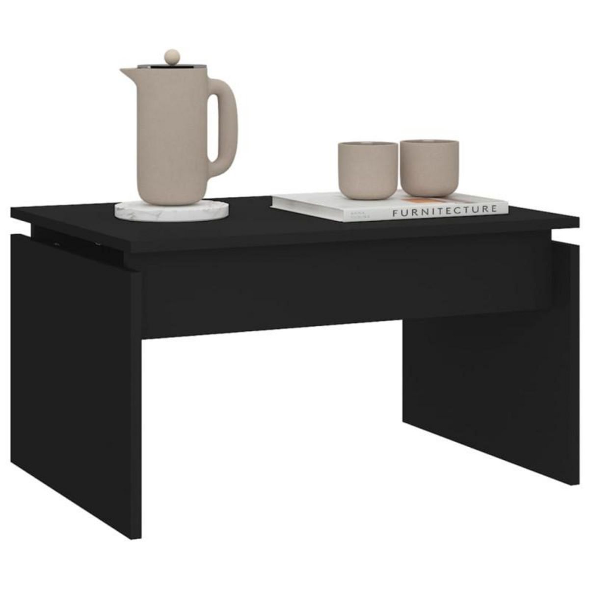 VIDAXL Table basse noir 68x50x38 cm bois d ingénierie