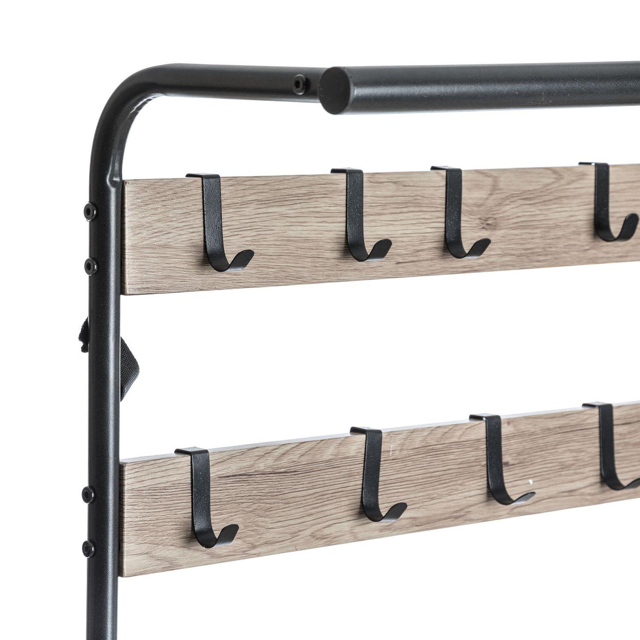 Voir la diapositive 3 : FIVE Porte-manteaux d'entrée design industriel jano - l. 73 x h. 170 cm - noir