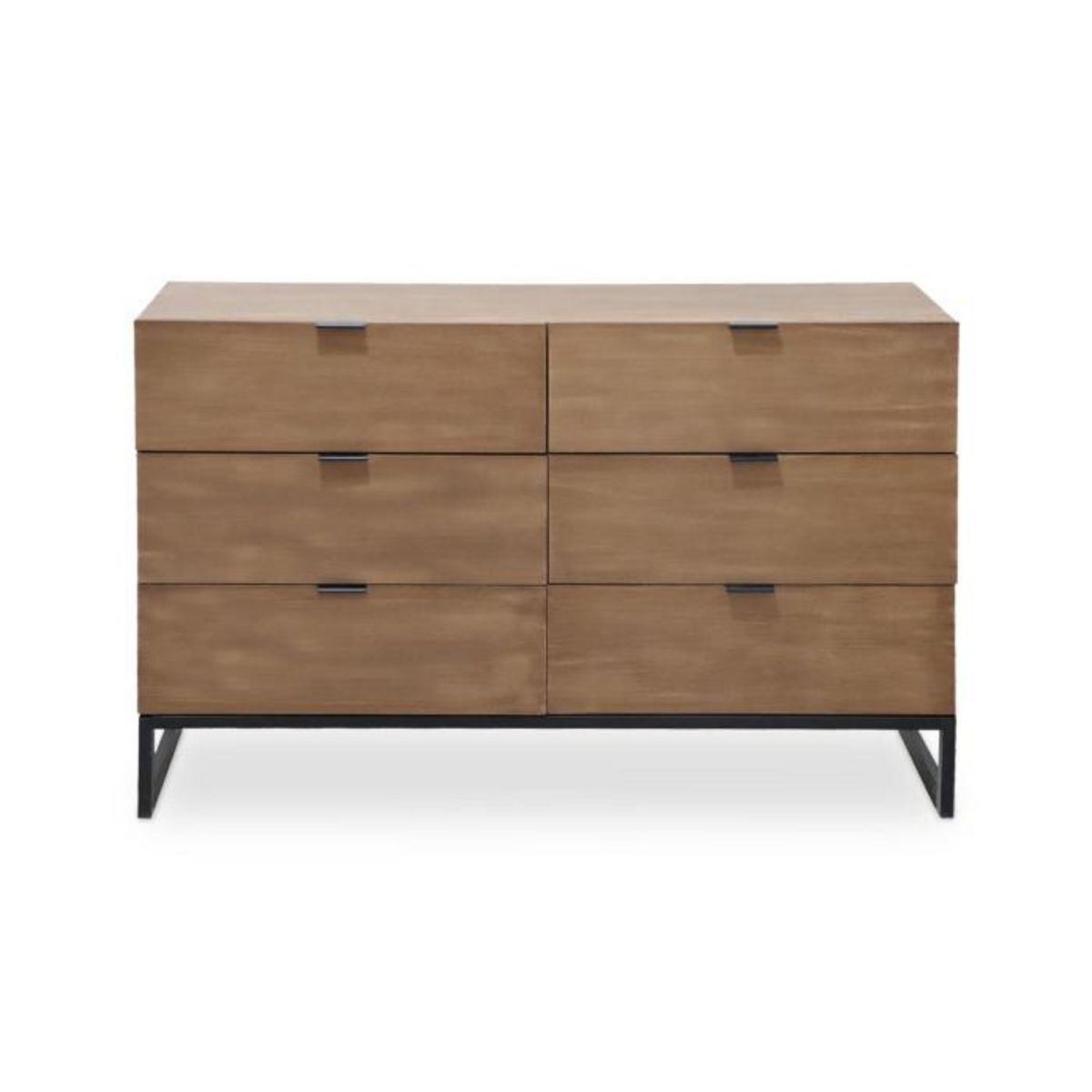 Paris Prix Commode 6 Tiroirs  Bolta  120cm Chêne Clair