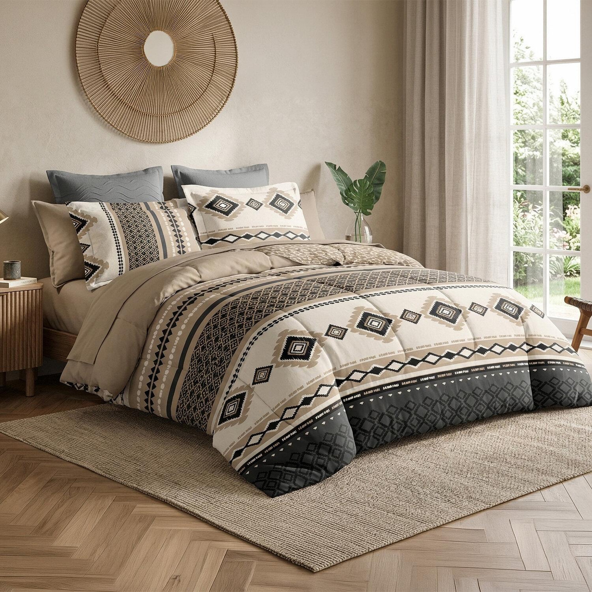 Voir la diapositive 3 : ATELIER DU COTON Parure housse de couette en coton 57 fils troika