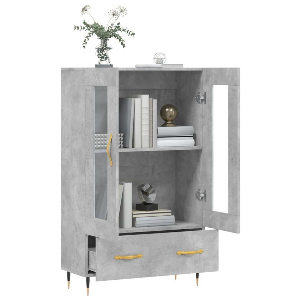 VIDAXL Buffet haut gris beton 69,5x31x115 cm bois d'ingenierie