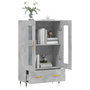 Voir la diapositive 4 : VIDAXL Buffet haut gris beton 69,5x31x115 cm bois d'ingenierie