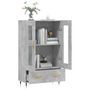 Voir la diapositive 4 : VIDAXL Buffet haut gris beton 69,5x31x115 cm bois d'ingenierie