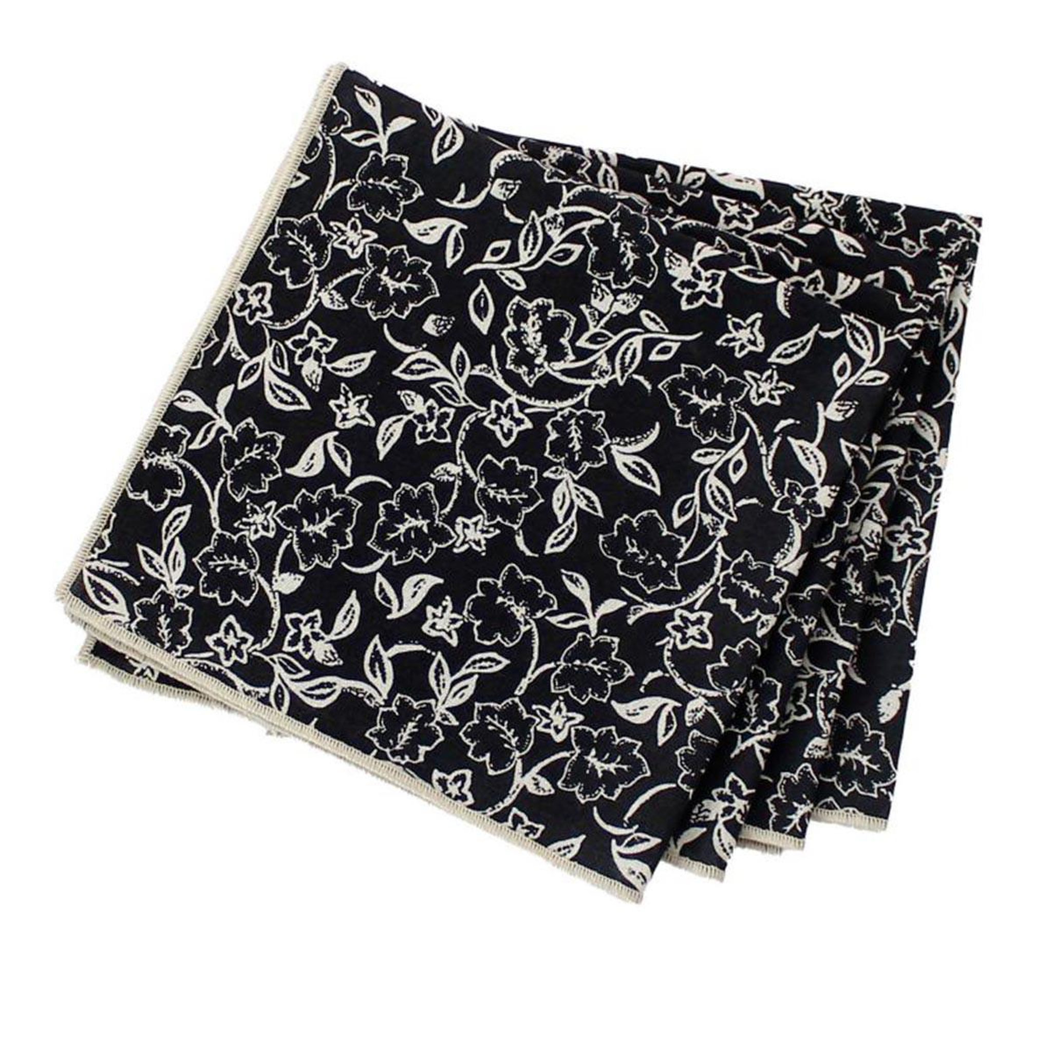 ENJOY HOME Lot de 4 serviettes de table  linette  40x40 noir & écru