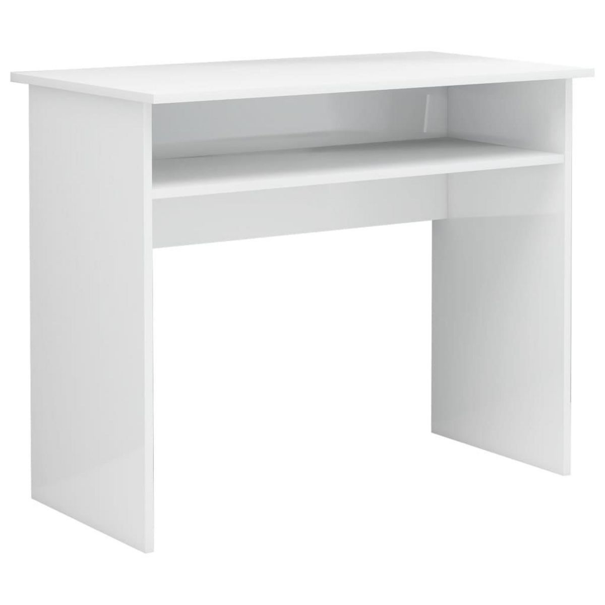 VIDAXL Bureau Blanc brillant 90x50x74 cm Bois d'ingenierie