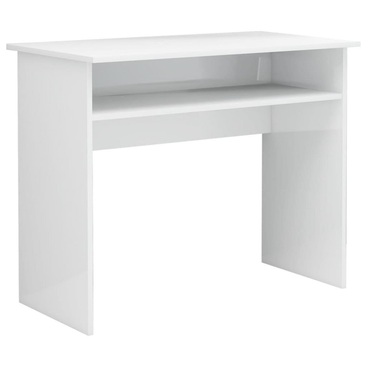 VIDAXL Bureau Blanc brillant 90x50x74 cm Bois d'ingenierie