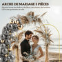 Voir la diapositive 5 : OUTSUNNY Arches décoratives - lot de 3 arches de mariage - arches de ballon - dim. 120L x 40l x 220H cm - métal doré