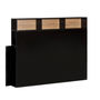 Voir la diapositive 3 : VS VENTA-STOCK Tête de lit Zeus 165 cm avec rangements noirs, 2 portes 9 trous