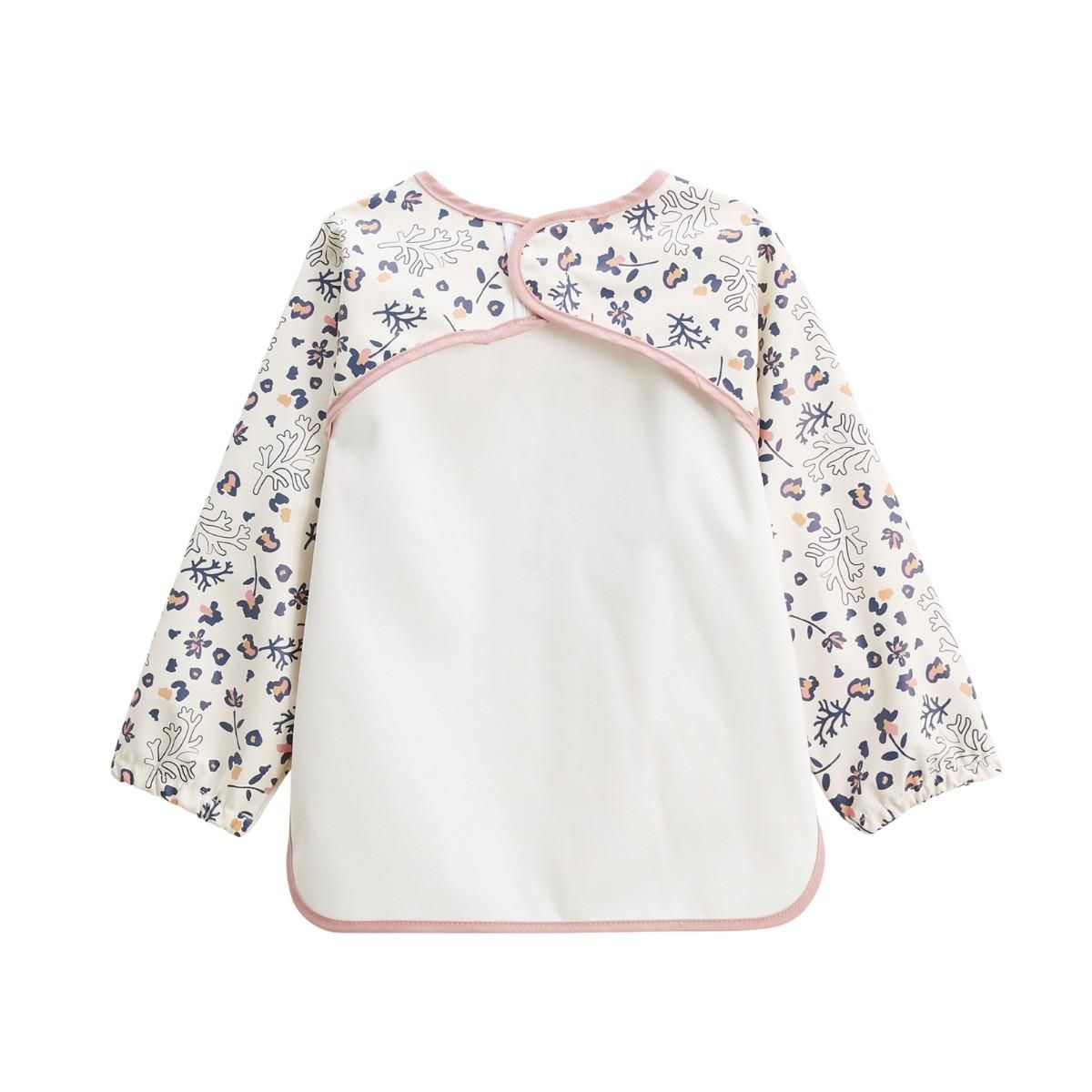 Petit Béguin Lot de 2 bavoirs tablier manches longues Céleste