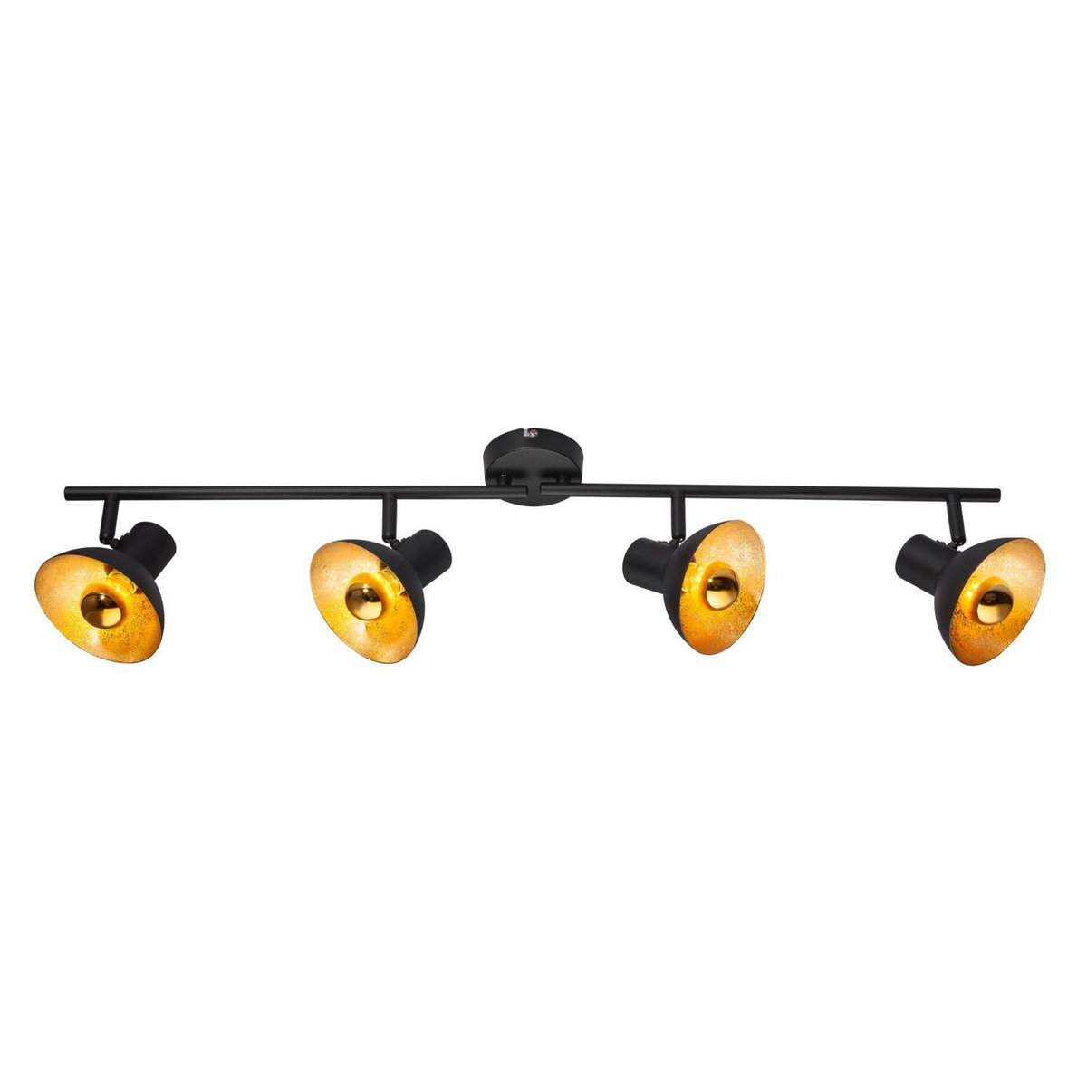 GLOBO Spot 4 lumières en métal - Noir et doré