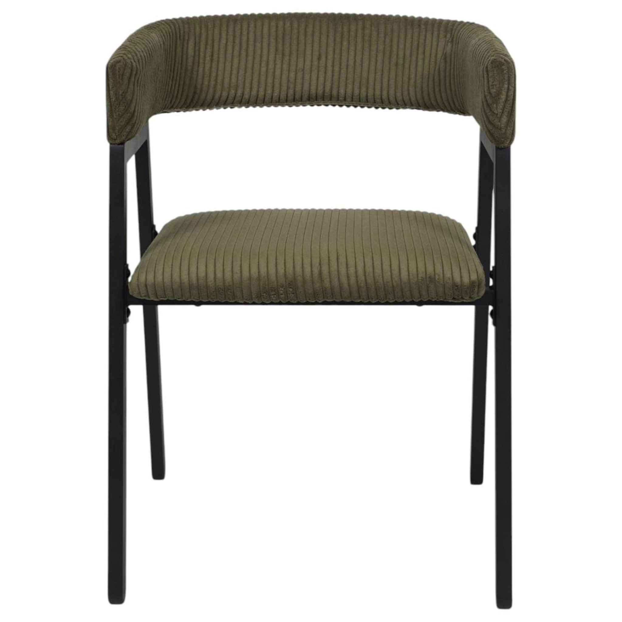 Voir la diapositive 3 : The Home Deco Factory Lot de 2 chaises design côtelé  scott  71cm vert
