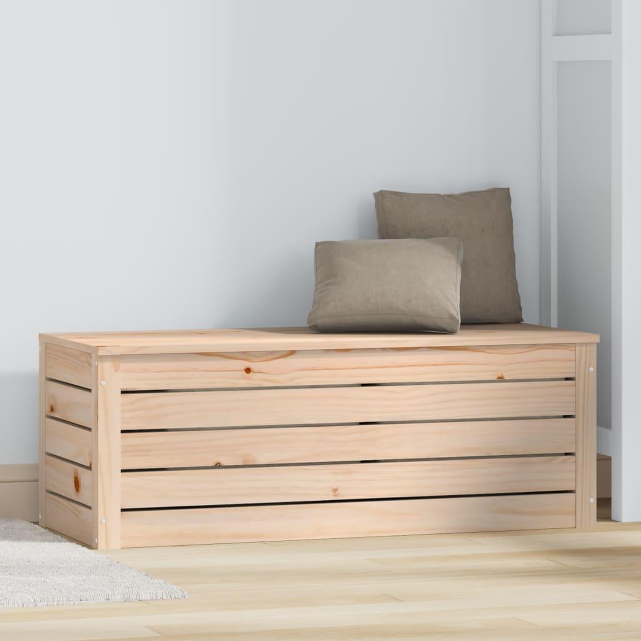 Voir la diapositive 3 : VIDAXL Boîte de rangement 89x36,5x33 cm Bois massif de pin
