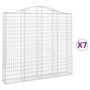Voir la diapositive 2 : VIDAXL Paniers a gabions arques 7 pcs 200x30x180/200 cm Fer galvanise
