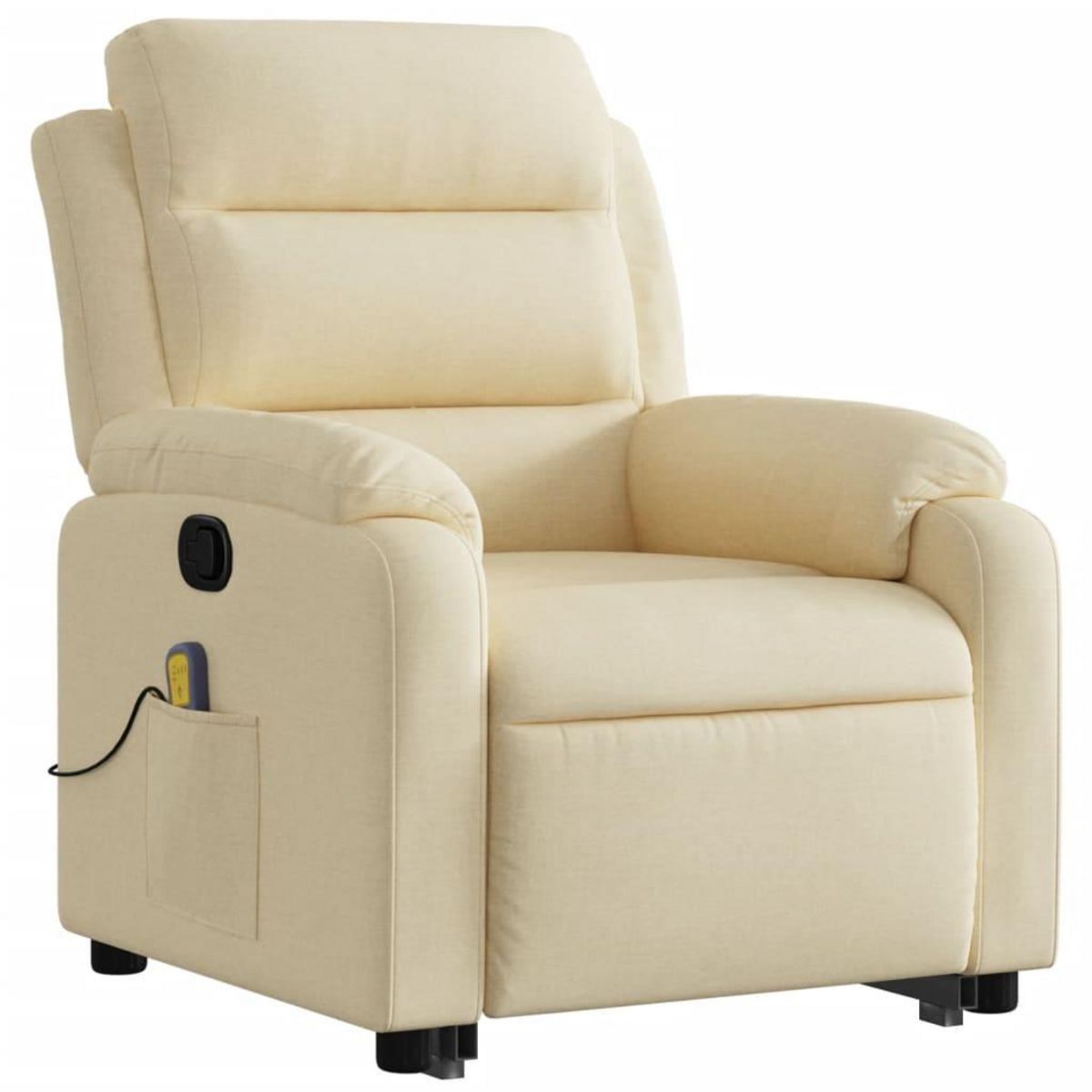 VIDAXL Fauteuil inclinable de massage Creme Tissu
