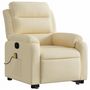 Voir la diapositive 3 : VIDAXL Fauteuil inclinable de massage Creme Tissu
