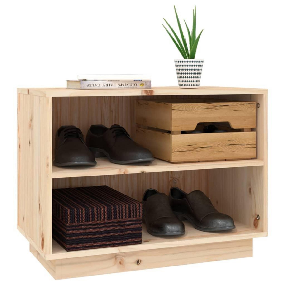 VIDAXL Armoire a chaussures 60x34x45 cm Bois de pin massif