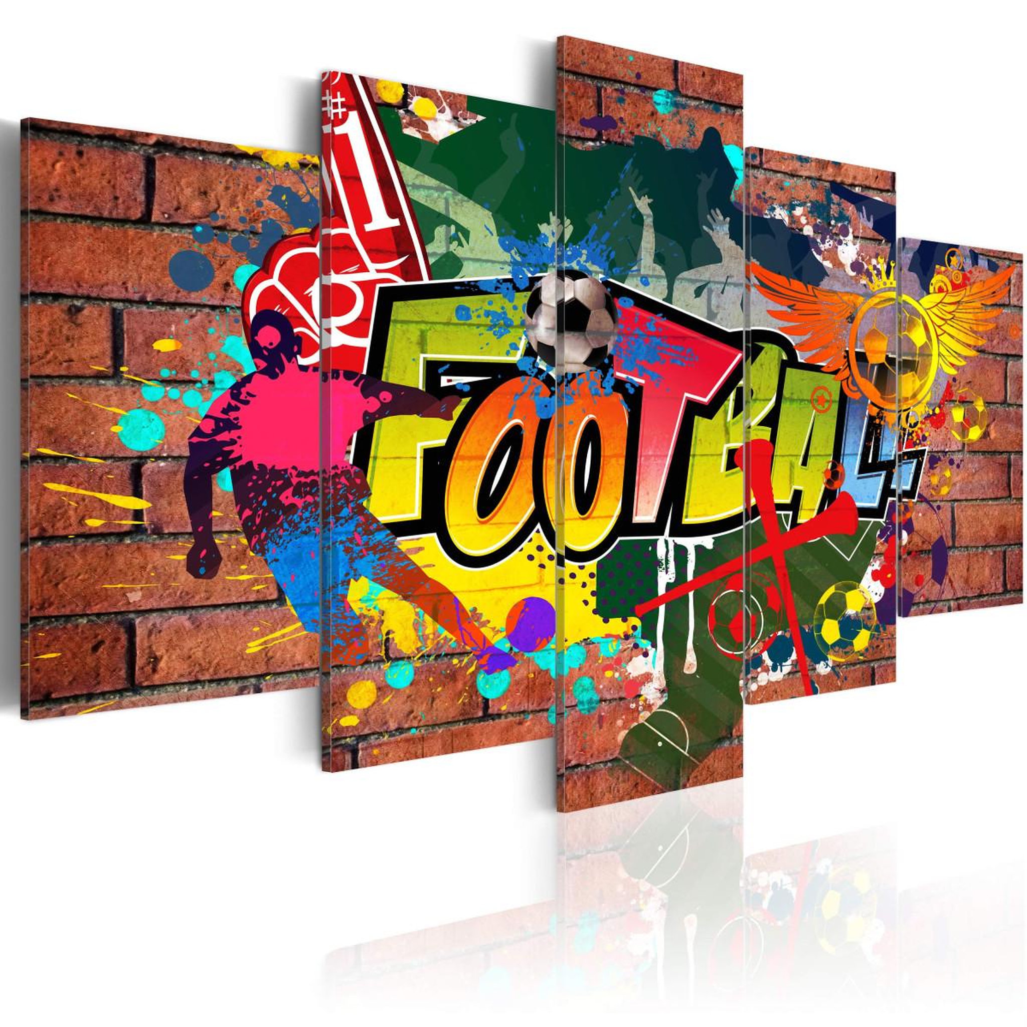Paris Prix Tableau imprimé  football graffiti. Coloris disponibles : Multicolore