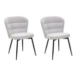 Paris Prix Lot de 2 Chaises en Tissu  Losanna  85cm Gris