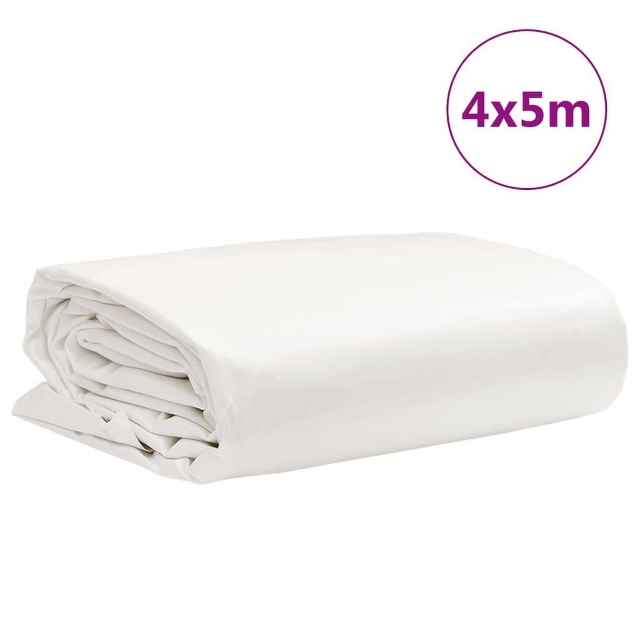 Voir la diapositive 6 : VIDAXL Bache blanc 4x5 m 650 g/m²