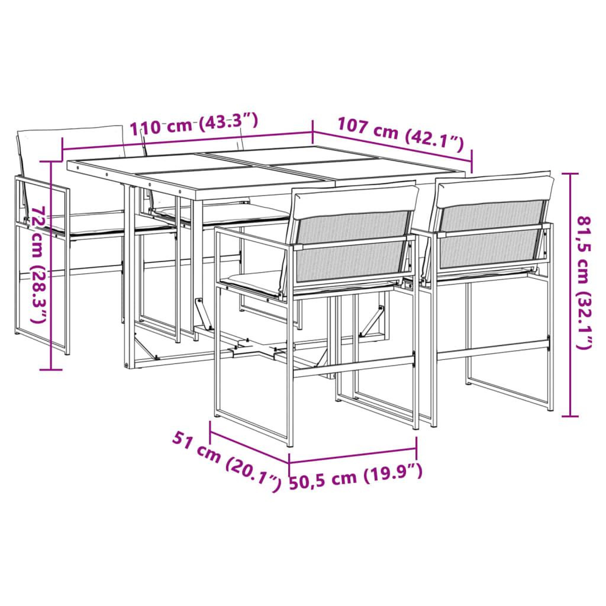 Voir la diapositive 6 : VIDAXL Ensemble a manger de jardin avec coussins 5 pcs blanc textilene